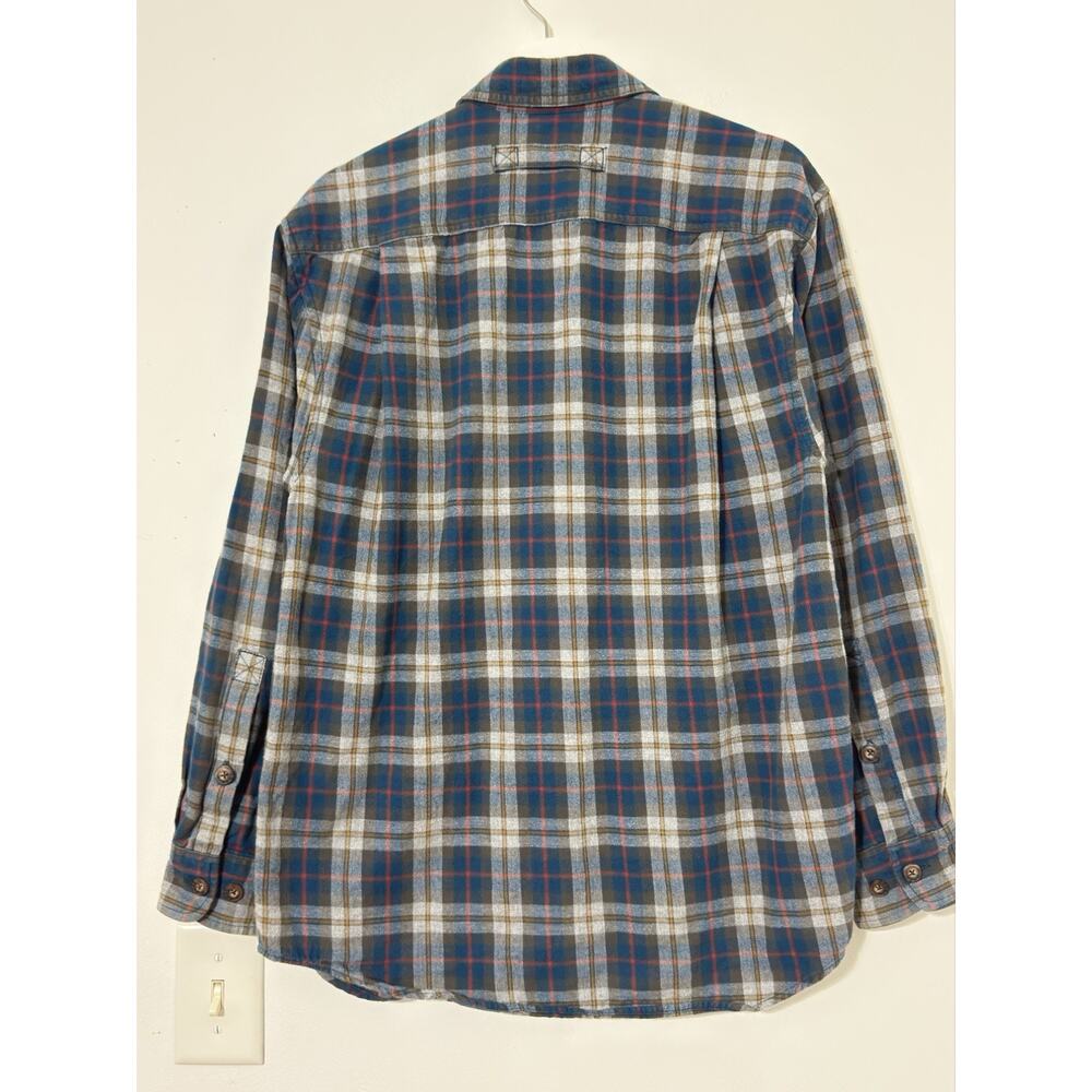 Duluth Trading Co Button Down Shirt Men’s Blue Plaid Flannel Workwear Casual S - Picture 4 of 10